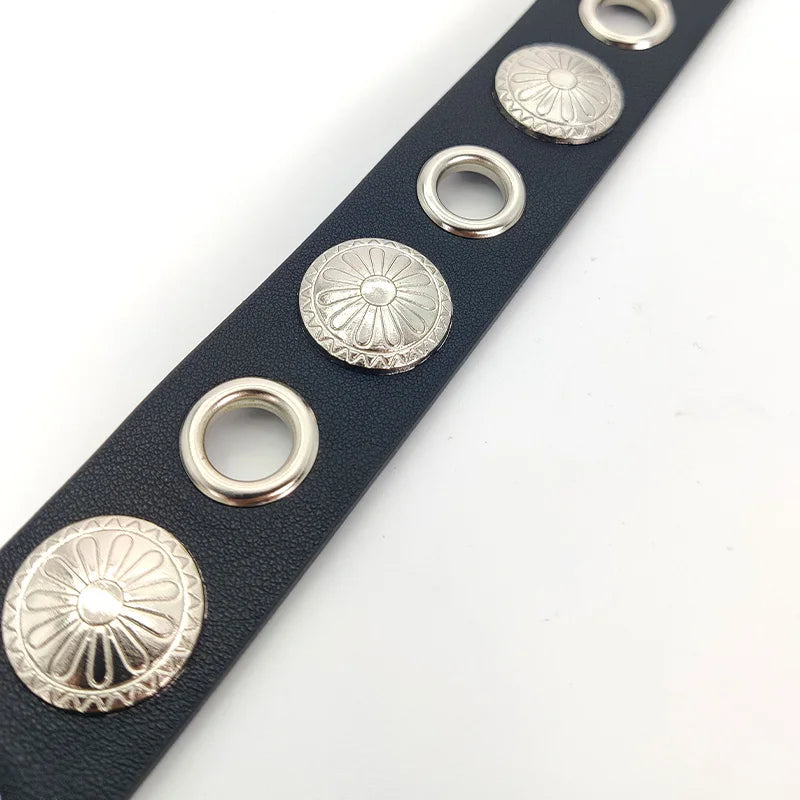 Unisex Fashion Women's Leather Belt Female Gothic Rivet Jeans Belts Male Heavy Punk Decoration Hit Hop Men's Waistband Girdle