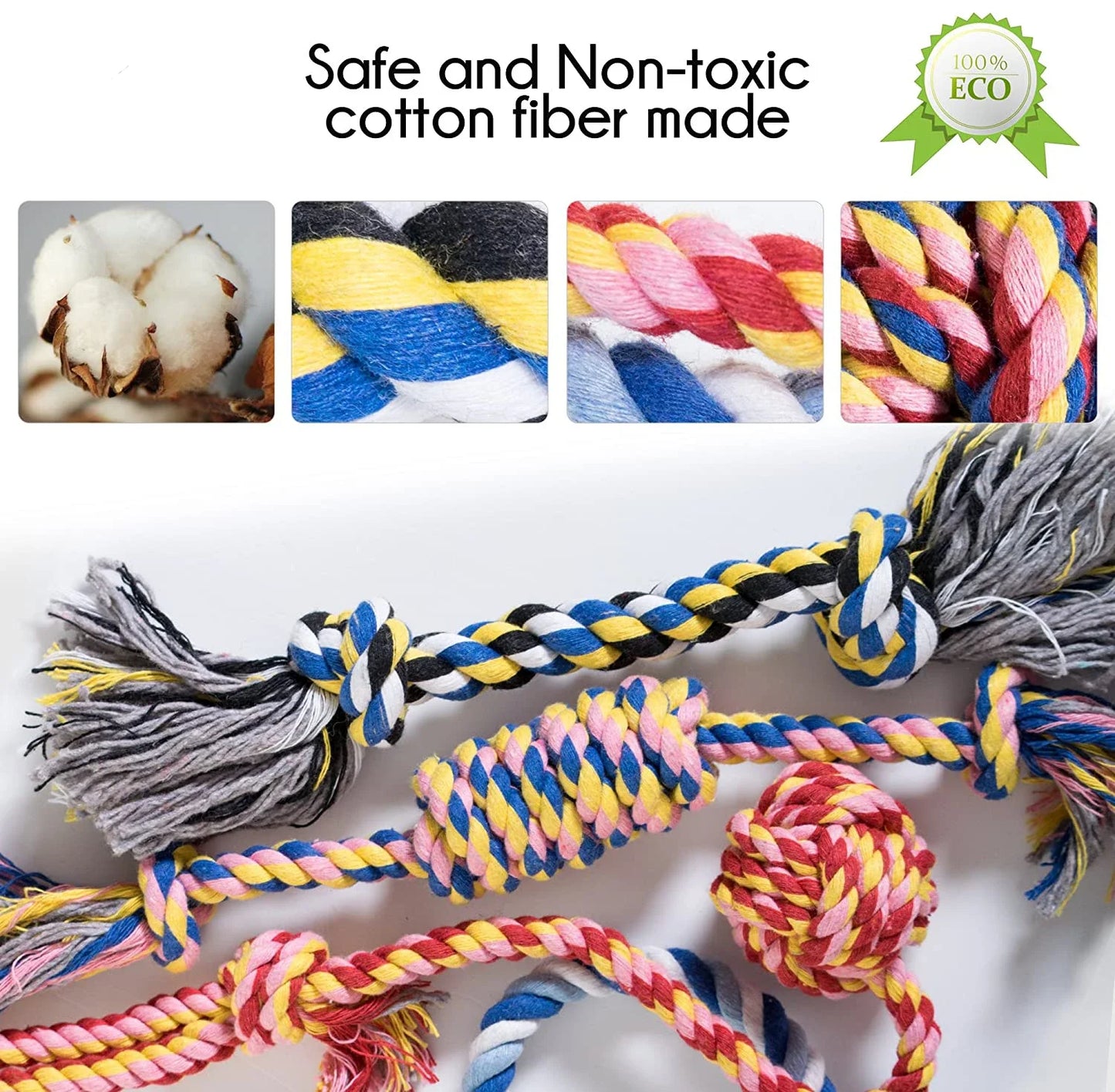 Pet Dog Chew Toys for Large Small Dogs Toy Interactive Cotton Rope Puppy Teething Toys Ball for Dogs Toothbrush Chew Toy Set