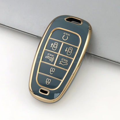 7 Buttons TPU Car Key Case Cover for Hyundai Santa Fe Tucson 2022 Ioniq 5 Atos Prime Solaris 2021 for 2023 Hyundai Palisade
