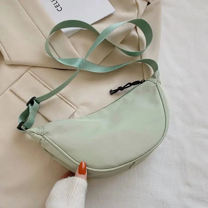 Women Shoulder Bags Solid Color Nylon Dumpling Messenger Bag 2023 New Trendy Lightweight Large Capacity Underarm Bag