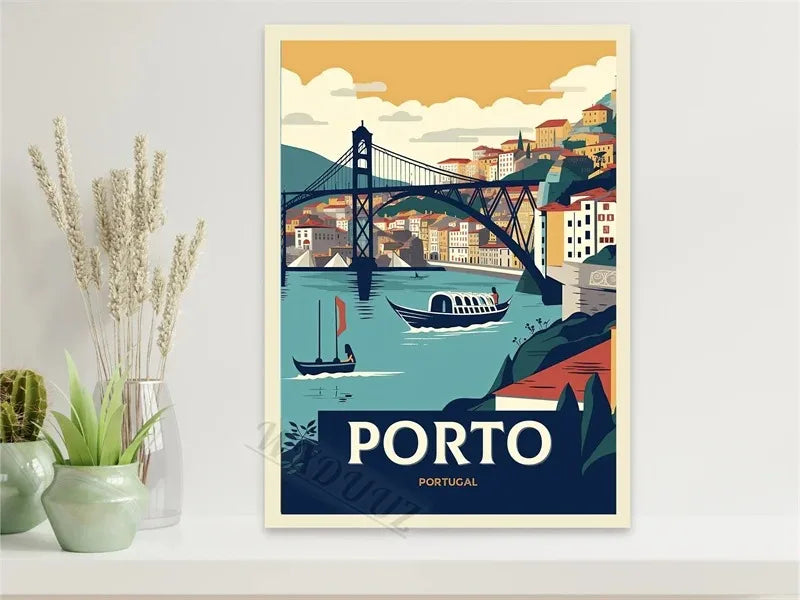 Porto Paris Nordic Retro Holiday Travel City Art Home Wall Decor Pictures Room Living Canvas Painting Print Tourism Posters Gift