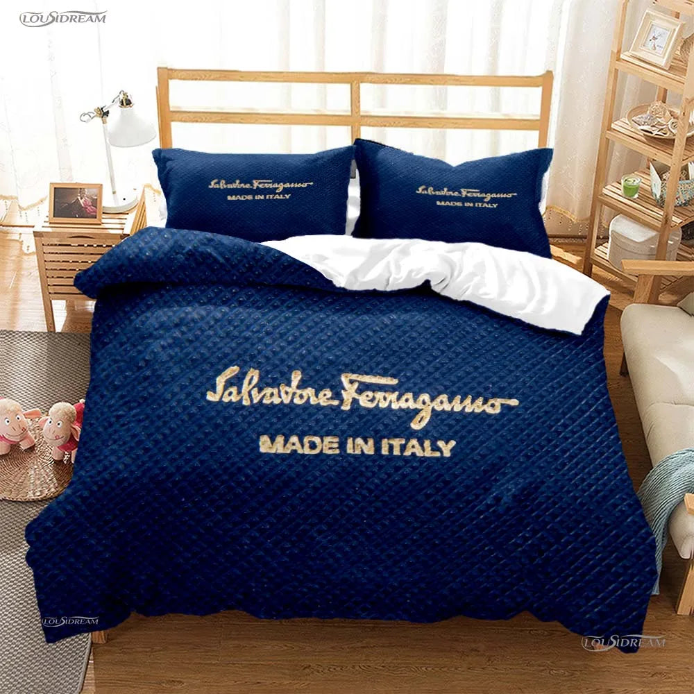 Fshion Luxury Brand Casal All Season Duvet Cover Comforter Bedding Set Soft Quilt Cover and Pillowcases Single/Double/Queen/King