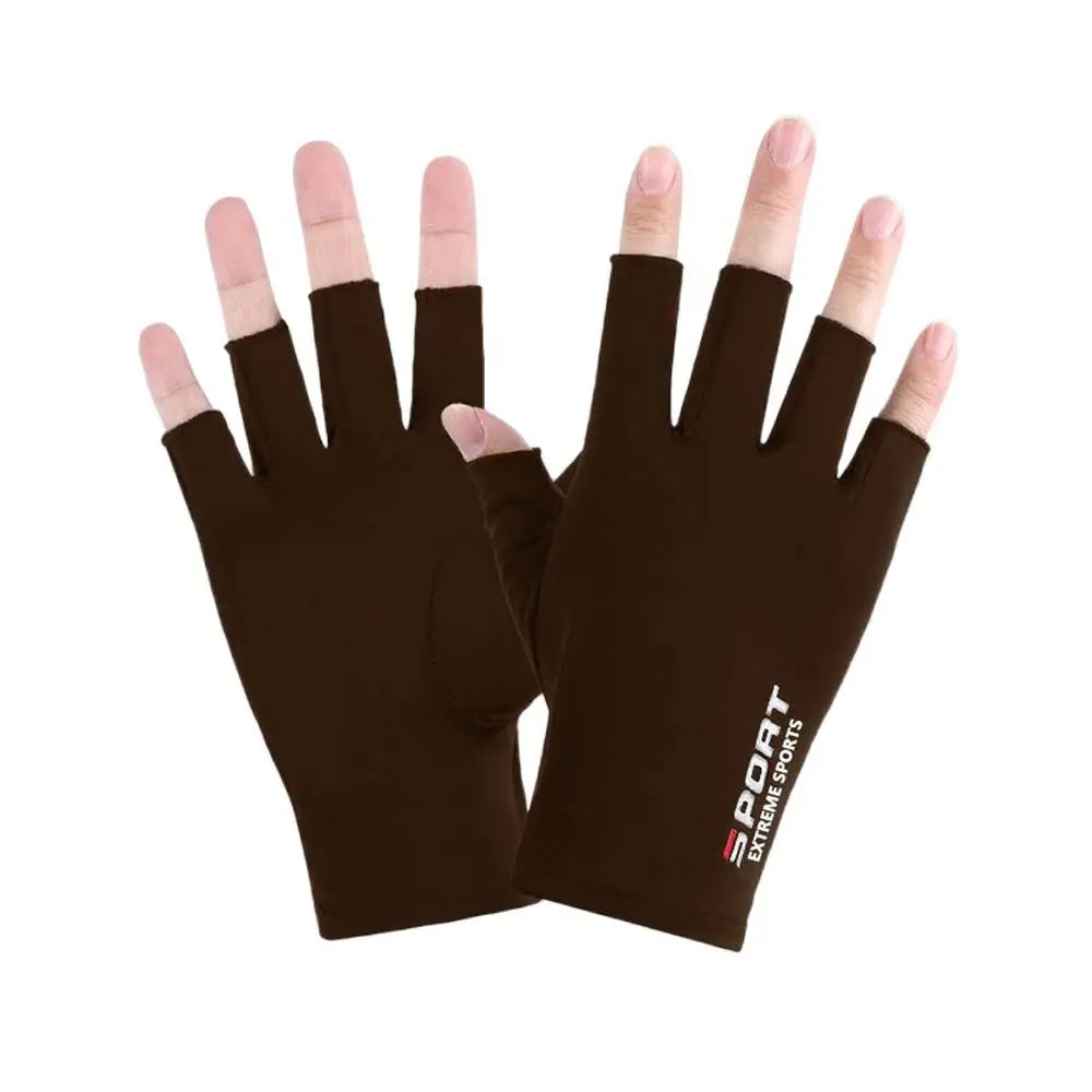 Sun Protection Gloves Half Finger Gloves Ice Silk Screen Gloves Men Fishing Gloves Women Gloves Summer Sunscreen Gloves