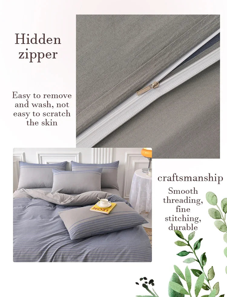 Elegant Home Bedding Durable Duvet Cover Soft Comfortable Fadeless Quilt Comforter Cover Queen Home Textiles Yarn-dyed Fabric
