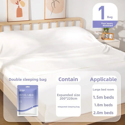 Travel disposable sleeping bag adult single and double Portable dirt proof bed sheet duvet cover pillowcase hotel all-in-one