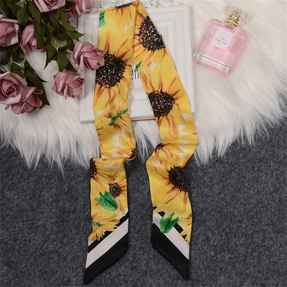 2024 New Luxury Brand Scarf Tarot Women Scarf Bag Hair Skinny Silk Scarves Design Foulard Neckerchief Headband For Ladies