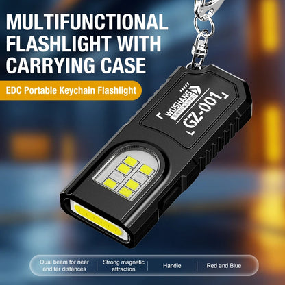 Portable Keychain LED COB Flashlight USB Rechargeable Torch with Pen Clip Powerful Mini Outdoor Working Lantern with Magnetic