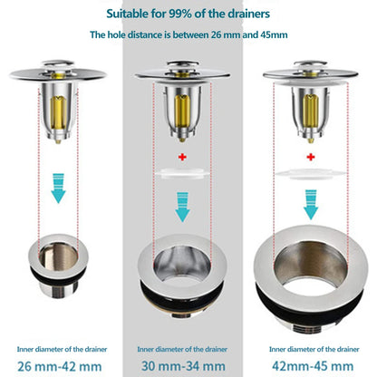 Press Bounce Basin Pop-up Drain Filter Bathroom Shower Sink Filter Plug Wash Basin Hair Sink Strainer Kitchen Bathtub Stopper