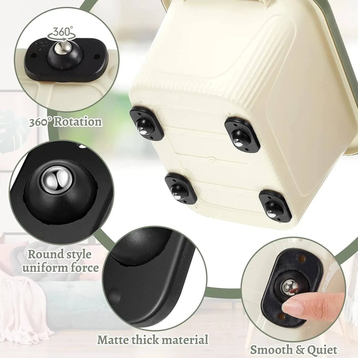 Self Adhesive Caster Wheels Appliance Rollers Appliance Sliders for Kitchen 360° Swivel Universal Wheel Mini Small Kitchen