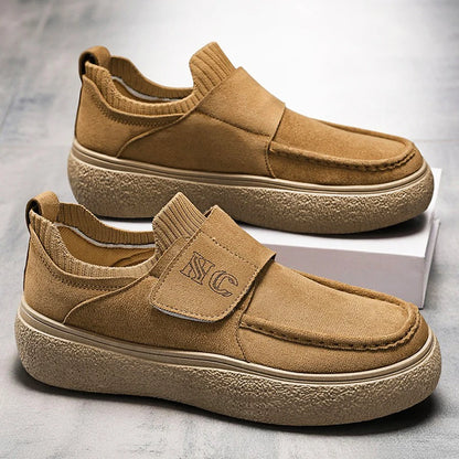 Fashion Men Casual Shoes Luxury Brand Man Walking Sneakers Slip on Flats Breathable Lightweight Lazy Driving Shoes Socks Loafers