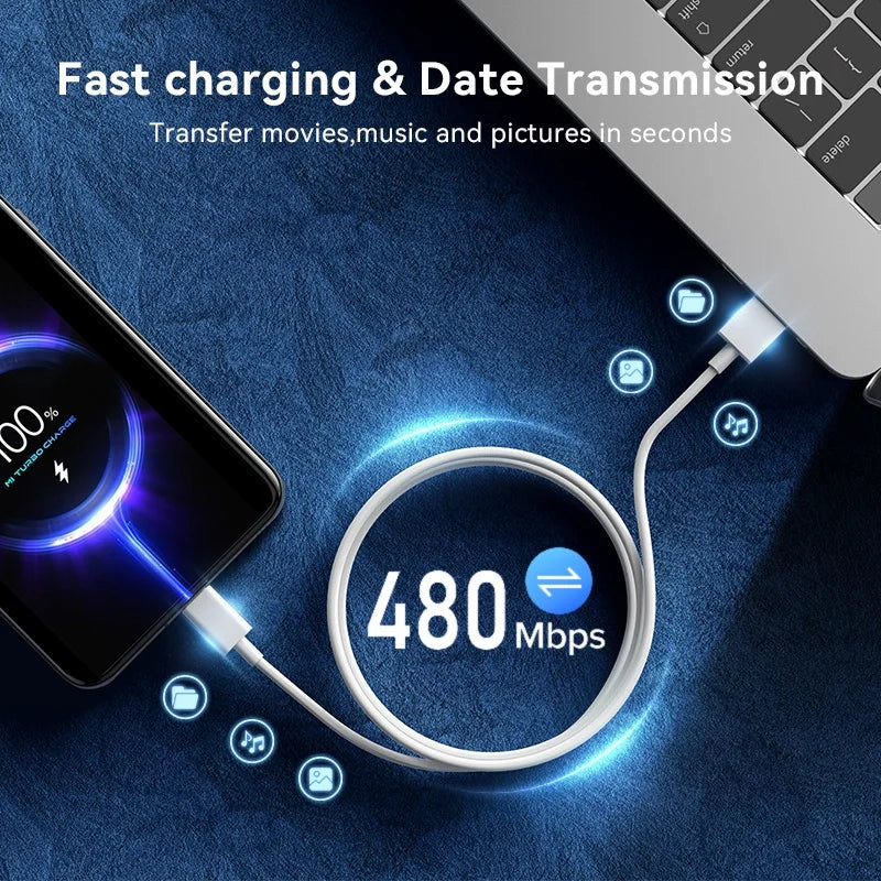 Original Xiaomi 6A 120W USB C-type Ultra Fast Charging Cable Xiaomi Mi 13 12 Pro Realme POCO 12 Turbo Fast Charging Data Cable