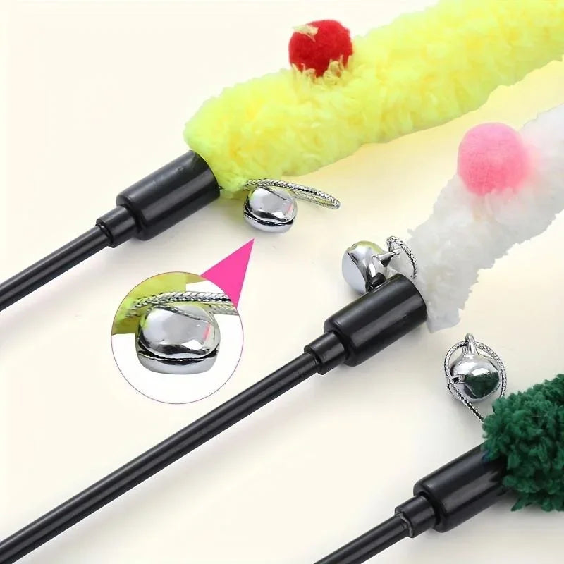 Pet Cat Interactive Teaser Toy Soft Plush Strip Wands Toys for Kitten Cats Play Pet Supplies for Fun And Exercise