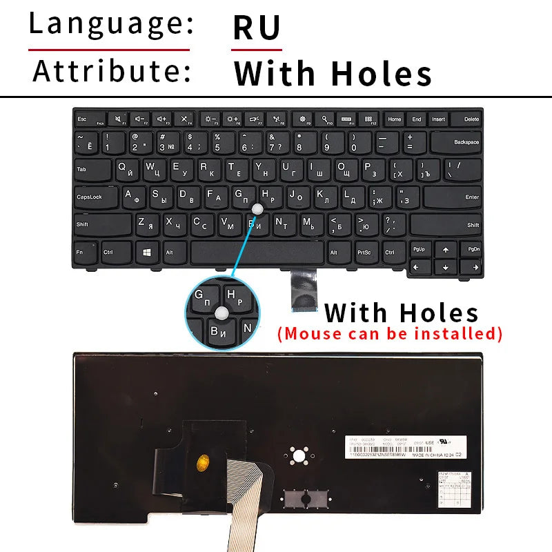 100%New US/Russian for Lenovo Thinkpad T440 T440S T431S T440P T450 T450S T460 E431 E440 L440 L450 L460 L470 Laptop Keyboard