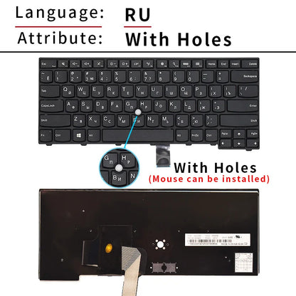 100%New US/Russian for Lenovo Thinkpad T440 T440S T431S T440P T450 T450S T460 E431 E440 L440 L450 L460 L470 Laptop Keyboard
