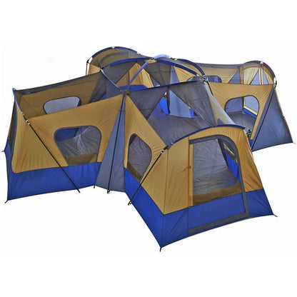 600*600cm Family Camping Outdoor Leisure Tent Four Rooms One Hall Shade Huge Outdoor Tents Customized