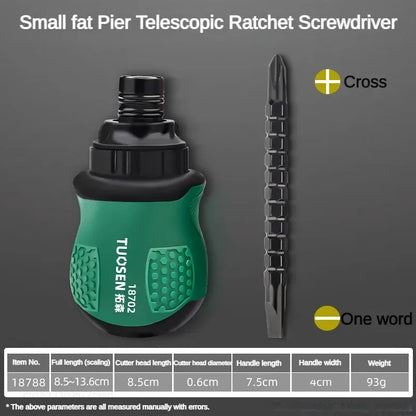 13 in 1 Ratchet Screwdriver Set Short Handle Cross Groove Drill Telescopic Dual Purpose Home Magnetic Repair Tools Kit