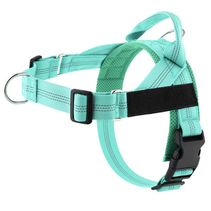 Anti-Pull Dog Chest Harness Adjustable Reflective Nylon Pupoy Vest with Dual D-Ring Breathable Mesh Walking Harness Pet Supplies