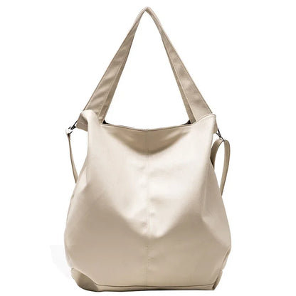 Big Black Shoulder Bags for Women Large Hobo Shopper Bag Solid Color Quality Soft Leather Crossbody Handbag Lady Travel Tote Bag