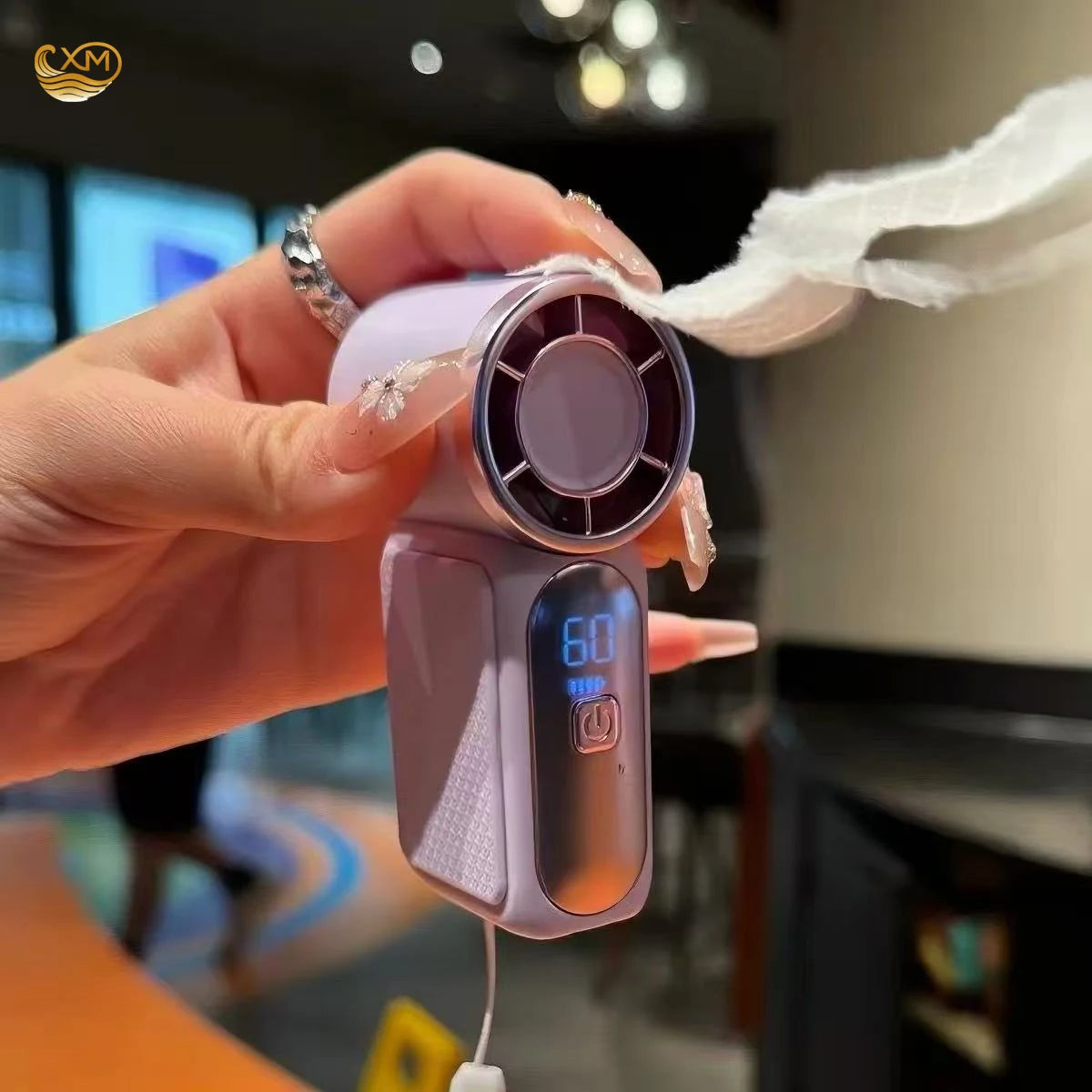 Portable Handheld Fan Mini Personal Fan with LED Display High Velocity Cooling Fan for Travel Outdoor Fun