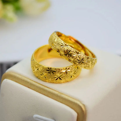 Fashion 14K Gold Ring for Men Women Wedding Engagement Fine Jewelry Luxury Gypsophila Ring Not Fade Fine Jewelry Gifts