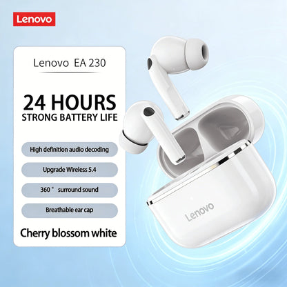 Lenovo Wireless Earbuds Low Latency Gaming Hd Call with Noise Reduction Mic Ear Design Long Standby Clear Communication Earphone