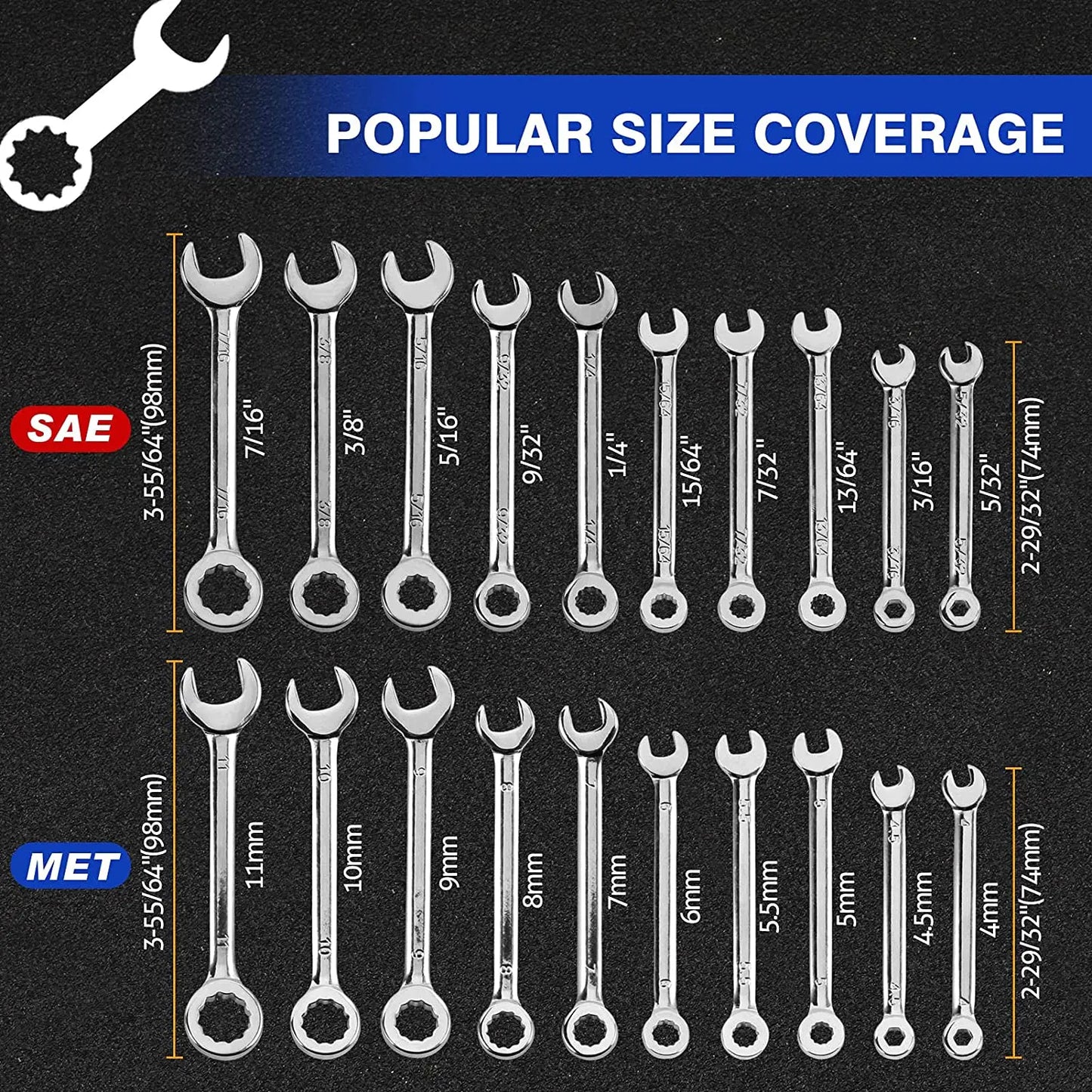 Mini Wrench Set Metric or Inch Ignition Wrench Sets Open and Box End Wrench Set Small Wrench Set Combination Wrench Sets
