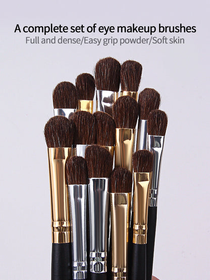 14pieces wooden-handled eye makeup brushes, eyeshadow brushes and eyebrow brushes are multi-functional beauty tools