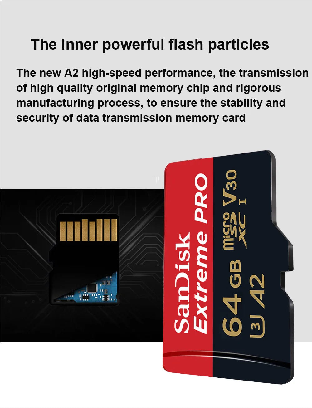 SanDisk Extreme PRO microSDXC UHS-I CARD 64GB 128G 256G 512GB 1TB Memory Card TF Card C10 V30 U3 4K UHD for action cameras drone