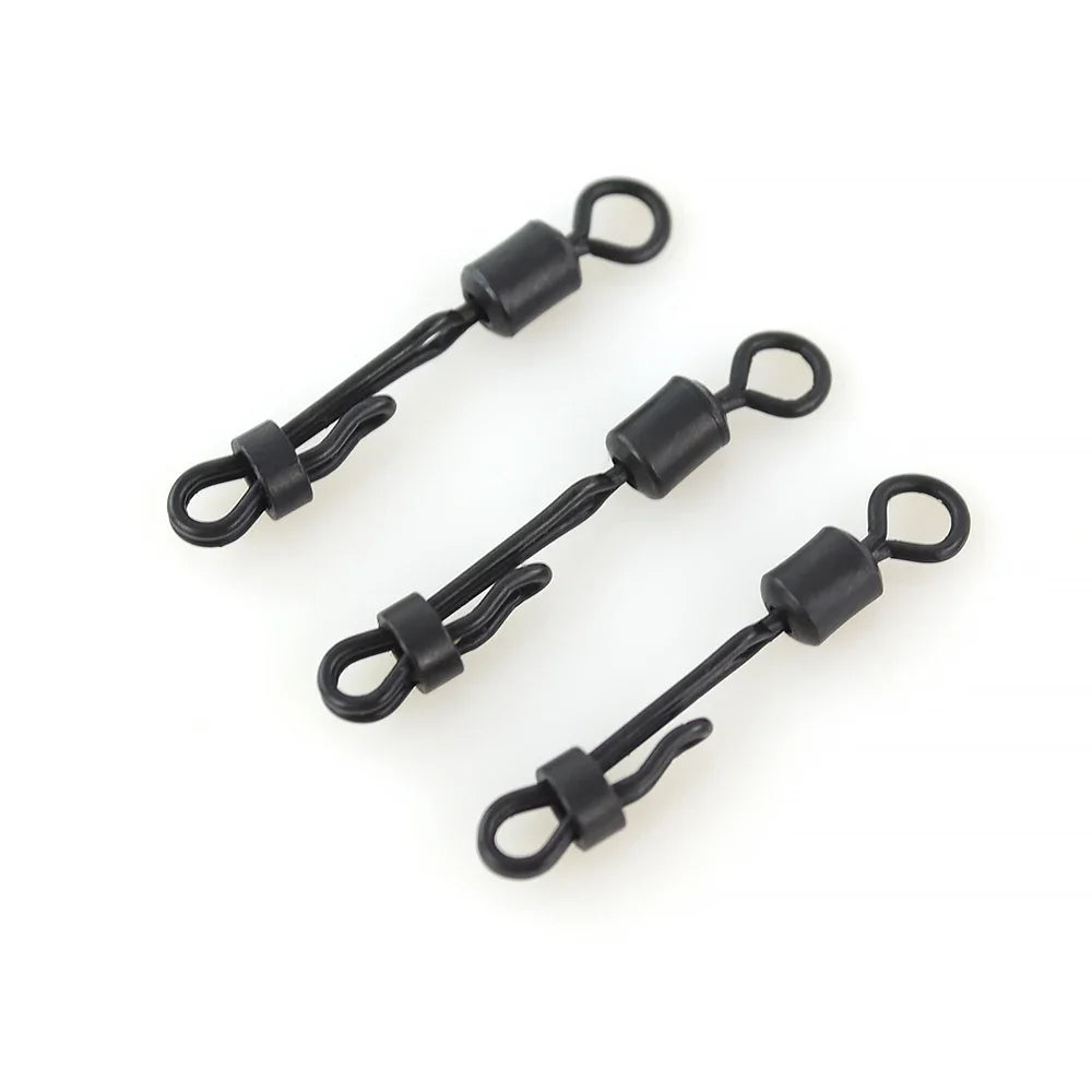 Hirisi 10pcs Quick Change Swivel With Clam Lock Clip For Carp Fishing Terminal Tackle Freshwater Fishing Accessories