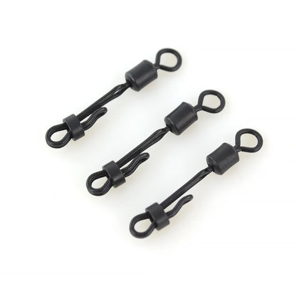 Hirisi 10pcs Quick Change Swivel With Clam Lock Clip For Carp Fishing Terminal Tackle Freshwater Fishing Accessories