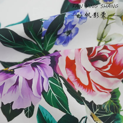 2026 Fashion Live Like Summer Flower Digital Cotton Fabric For Dress Telas Para Costura Tissus Couture ткань Cloth Material Diy