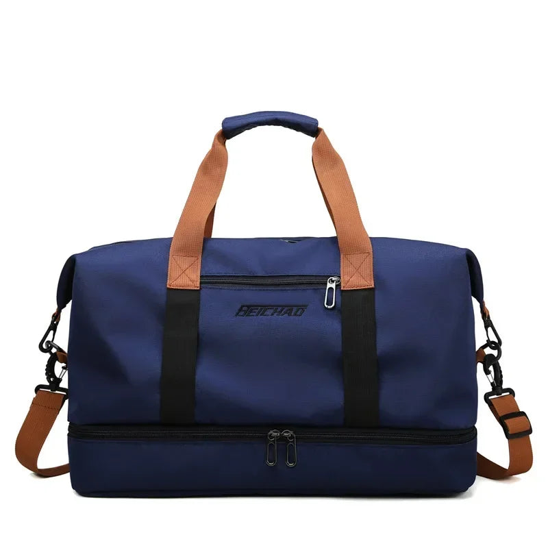 Large Capacity Travel Gym Bag Short-distance Luggage Portable Fitness Bags Shoulder Crossbody Handbags Men's Sports Waterproof B