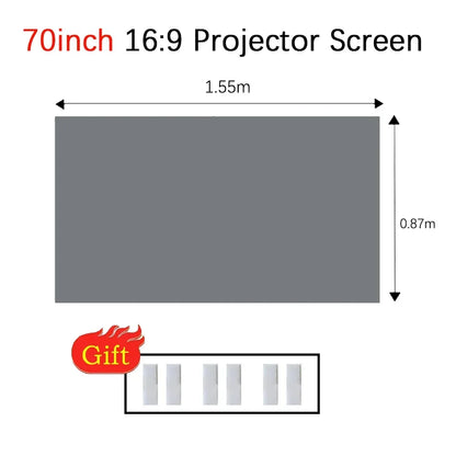 4K High-definition Portable Home Projector — 16:9 Anti Light Screen, Simple Projector, Metal Material Foldable Viewing Device