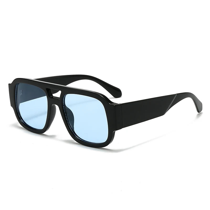 Protective Glasses 1/4 Sets Large Frame Double Bridges Square Sun Glasses Women Candy Color Men Eyeglasses Outdoor Sports Shades