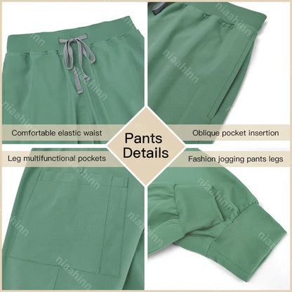 Pet Grooming Institution Surgical Workwear Scrubs Medical Nursing Uniform Customizable Logo Hospital Jogger Clothes with Pocket