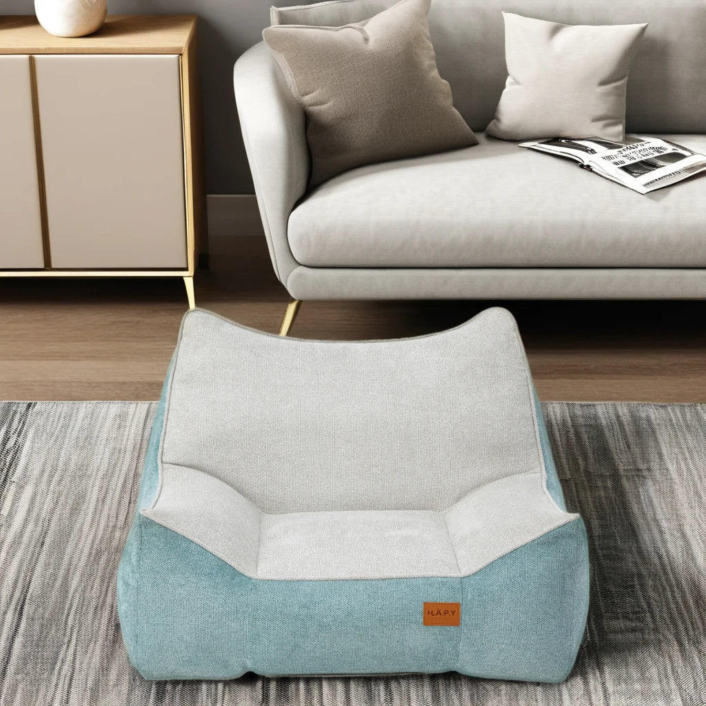 Rectangular Inflatable Pet Bed with Breathable PP Cotton Filling Warm Inner Liner Washable Non-Slip Cover for Cats and Dogs