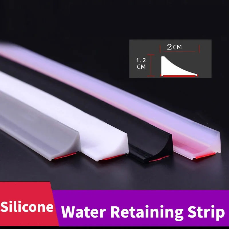 Kitchen Water Retaining Strip, Silicone Self-adhesive Door Seal, Separating Shower Dam Barrier – Bathroom Accessories
