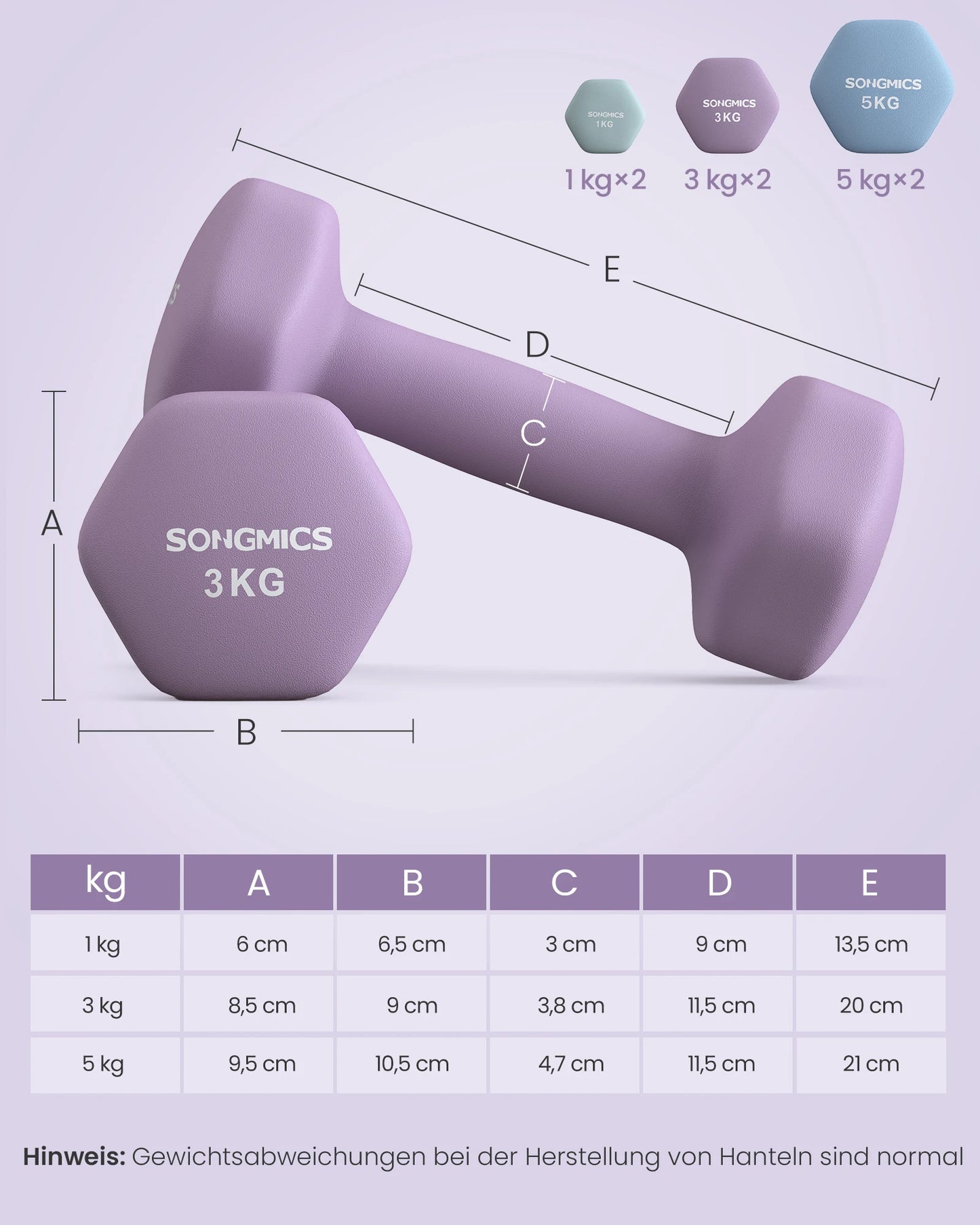 SONGMICS dumbbell set, 2x1kg, 2x3kg, 2x5kg, dumbbells with Dumbbell stand, coating