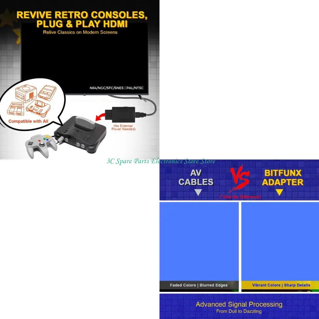 SZ Gaming Accessories for Game Console Auto Identifying S-Video AV Portable