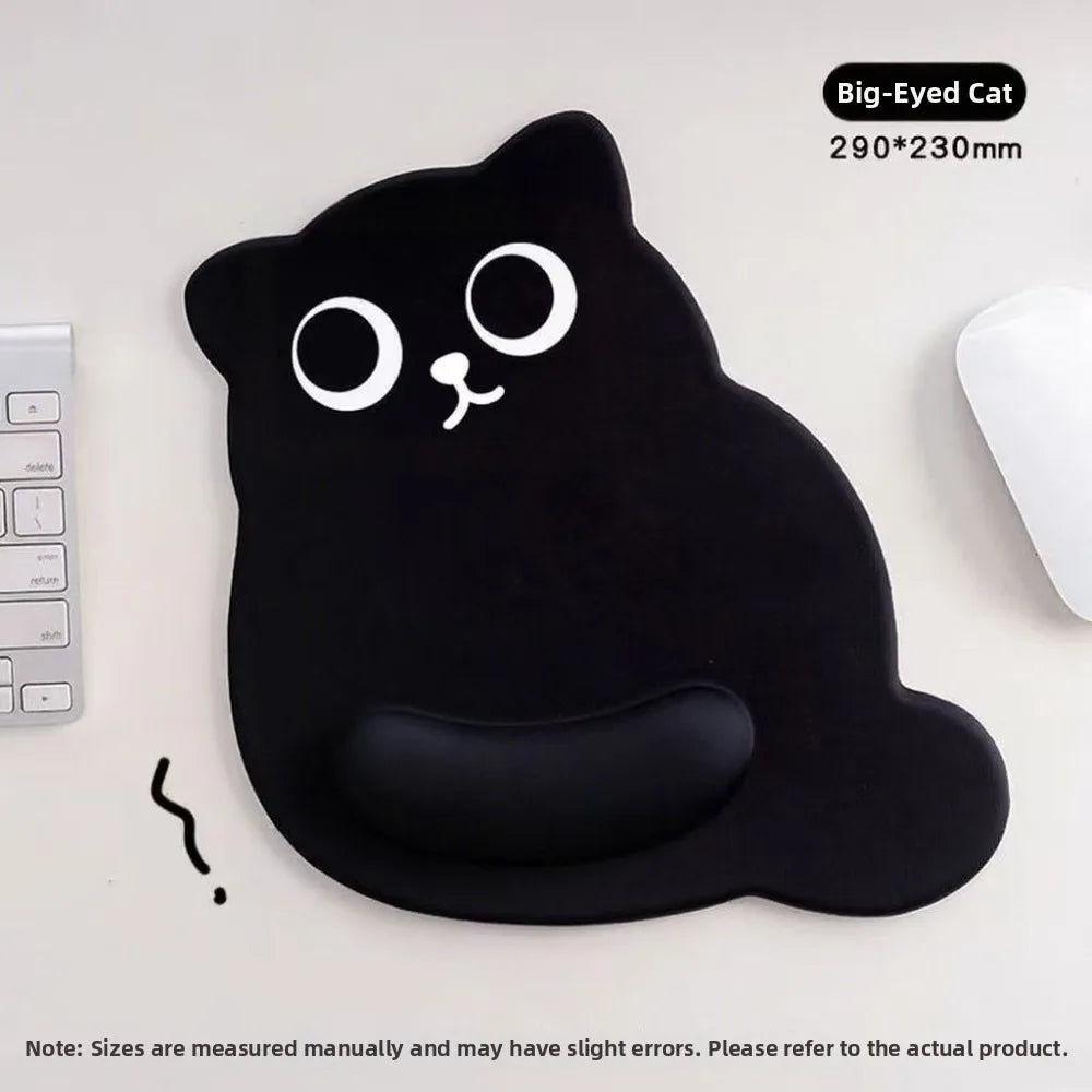 Big-eyed Cat Mouse Pad Non-Slip Comfortable Wrist Rest Typing Pad Soft Dirt-resistant Ergonomic Mouse Pad For Computer Office