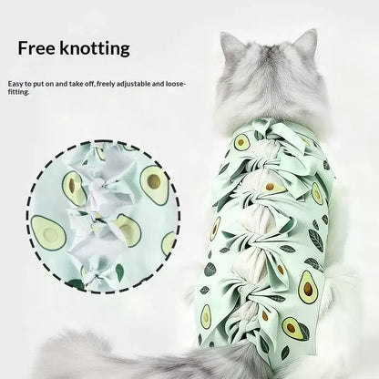 Pet Neutering Suit Cat Postoperative Recovery Anti Licking Clothing Adjustable Cat Wound Protective Clothes Pet Supplies