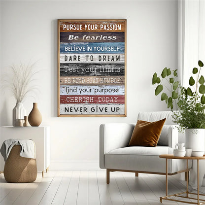Inspirational Office Wall Decor Painting Abstract Never Give Up Canvas Wall Art Poster for Bedroom Living Room Classroom Decor