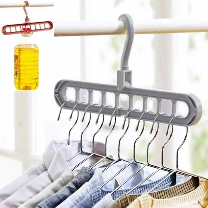 9-Hole Clothes Hanger Organizer Multi-Function Folding Space Saving Magic Hangers Scarf And Clothes Storage Rack for Home