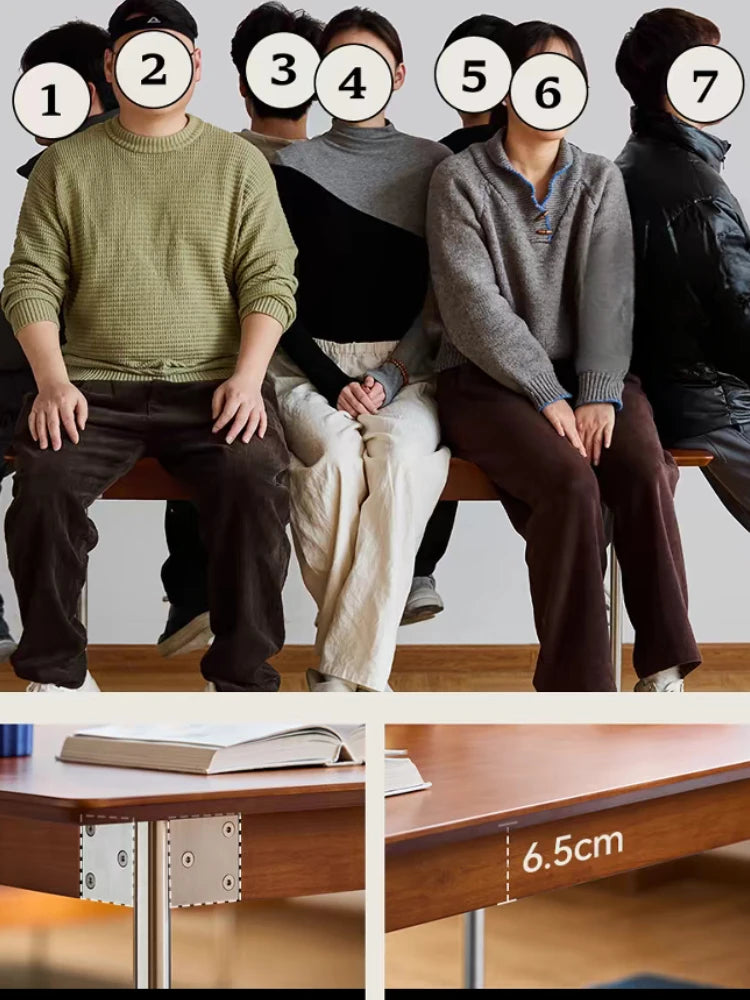 Solid Wood Long Office Table Portable Household Dining Desk for 4 People Multipurpose Restaurants Tables Modern Office Furniture