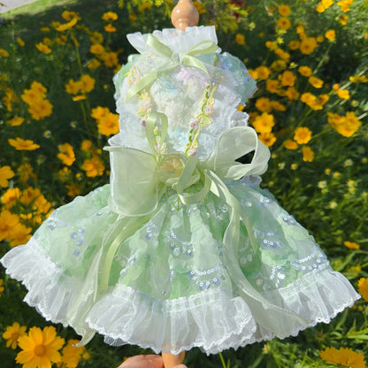 2025 New Luxury Handmade Puppy Dog Clothing Hollow Lace Flower Bow Princess Dresses For Small Medium Dog Chihuahua Pet Clothes