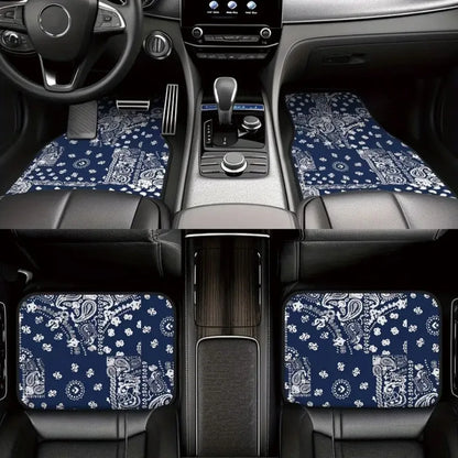 4Pcs Durable Bohemian Car Floor Mats Anti-slip Dirty Resistant Persian Carpet Car Decoration Heavy Duty Car Floor Protector Rugs