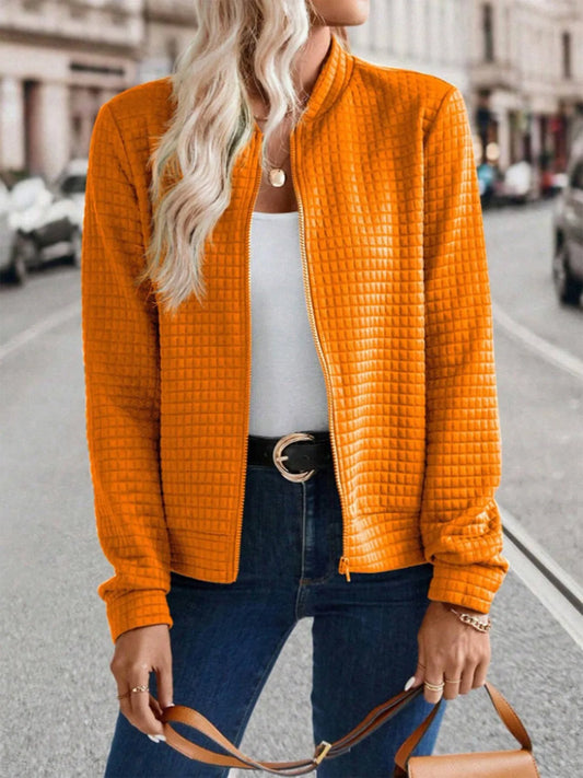 2024 autumn and winter independent station cross-border European and American new fashionable solid color small style jacket jac