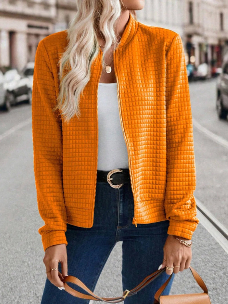 2024 autumn and winter independent station cross-border European and American new fashionable solid color small style jacket jac