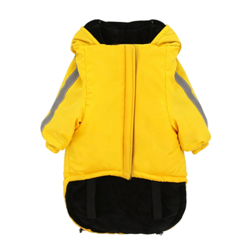 Pet Costume Windproof Fleece Dog Clothes Waterproof Comfortable Dog Hooded Coat Warm Reflective Winter Pet Apparel Outdoor