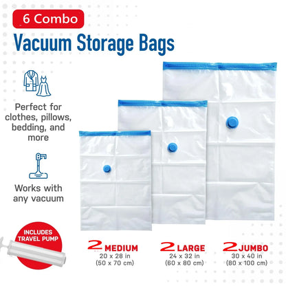 Vacuum Storage Bags, 15-Pack Space Saver Vacuum Storage Bags, Vacuum Seal Bags for Clothing, Clothes, Comforters and Blankets